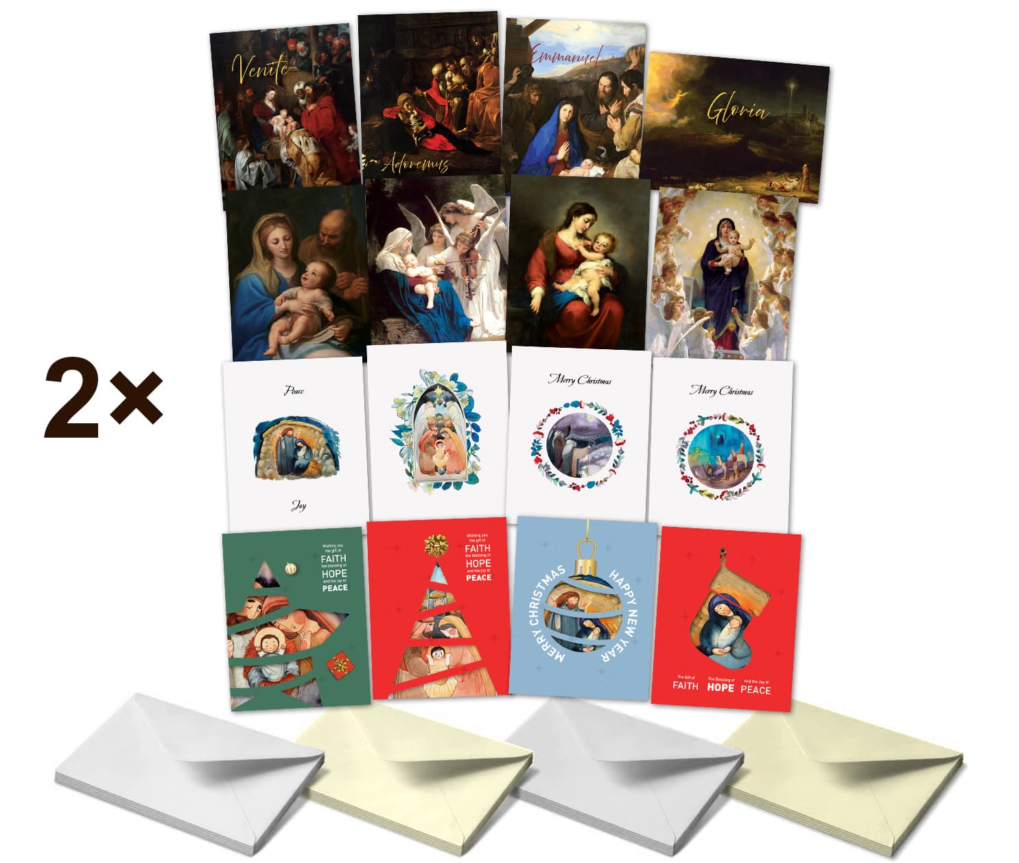 Classic Case of 32 Boxes assortment of 32 Christmas card boxes